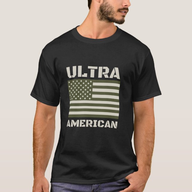 Camiseta América de Camuflagem EUA - Bandeira Ultra-America (Frente)