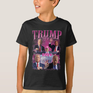 Camiseta América de volta na América Flag Trump 2024