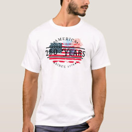 Camiseta América desde 1776 com Bandeira Americana/Fogos de
