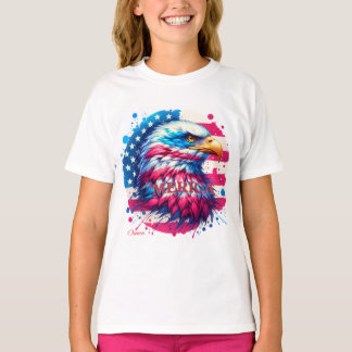 Camiseta América - Design Patriótico dos EUA em 4 de julho,