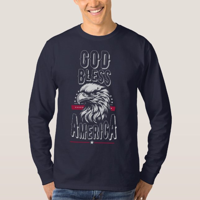 Camiseta América deus abençoe, águia dos EUA (Frente)