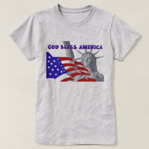 Camiseta América Deus abençoe de Liberdade Patriótica