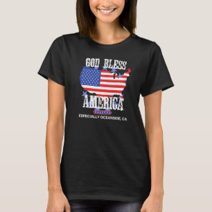 Camiseta América deus abençoe especialmente Oceanside CA EU