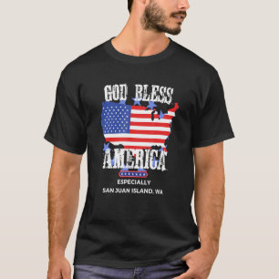 Camiseta América deus abençoe Especialmente San Juan Island