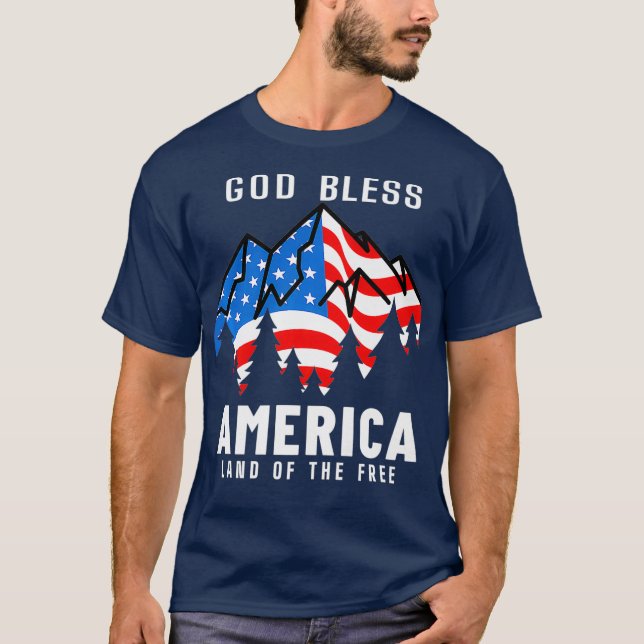 Camiseta América deus abençoe EUA Christian Patriot Premium (Frente)