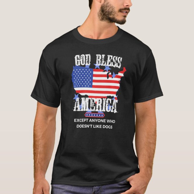 Camiseta América deus abençoe, exceto quem não gosta de D (Frente)