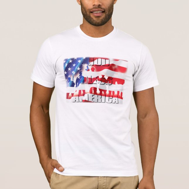 Camiseta América Deus abençoe Patriótica (Frente)