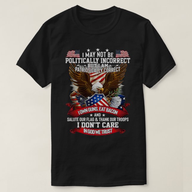 Camiseta América Deus abençoe politicamente incorreta  (Frente do Design)