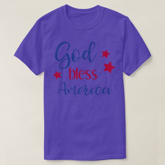 Camiseta América deus abençoe T para a Celebração Patriótic (Frente do Design)