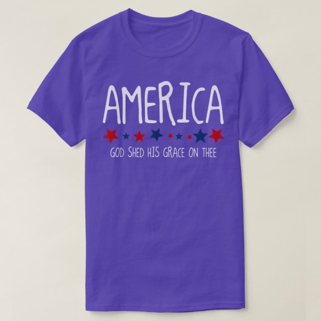 Camiseta América Deus Deu Sua Graça no Tee 4 de julho (Frente do Design)