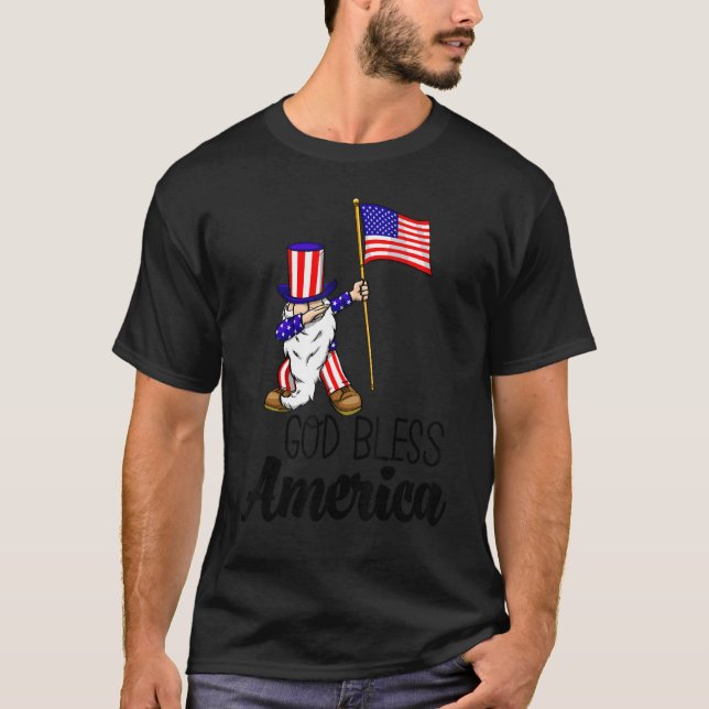 Camiseta América do deus abençoe Mulheres América Bandeira  (Frente)