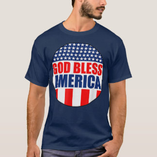 Camiseta América do deus abençoeSinalizador vermelho branco