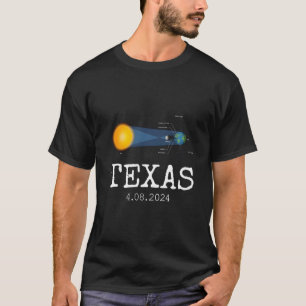 Camiseta América do Norte Total Eclipse Solar 2024 Texas Us