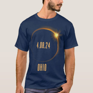 Camiseta América do Norte Total Solar Eclipse 2024 Ohio EUA