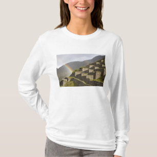 Camiseta América do Sul, Peru, Machu Picchu. Arco-íris sobr