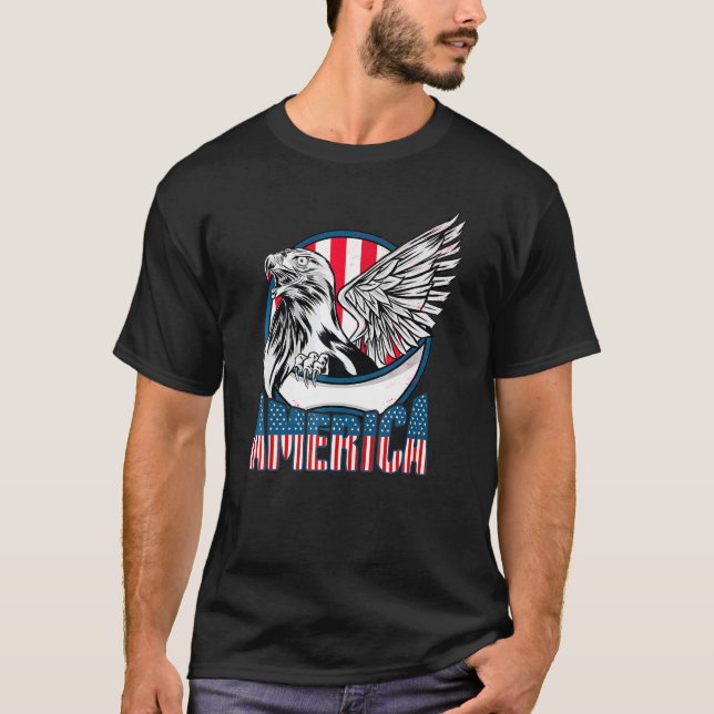 Camiseta América dos Estados Unidos 4 de julho de Red Eagle (Frente)