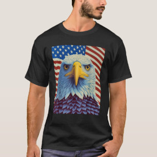 Camiseta América dos EUA Quarto de julho Op Art Bald Eagle