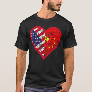 Camiseta América e China Dois Países Um Coração