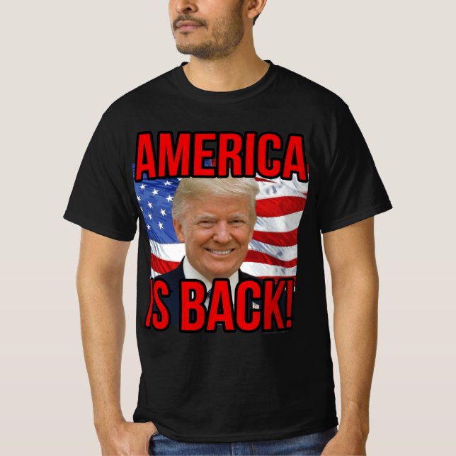 Camiseta América é o Back Donald Trump American Flag SOTU (Frente)