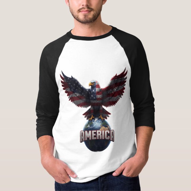 Camiseta AMERICA Eagle T-Shirt – Bold Patriotic Style (Frente)