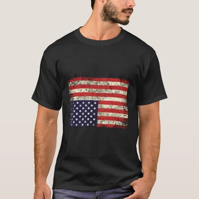 Camiseta América em perigo sinalizador de cima para baixo (Frente)