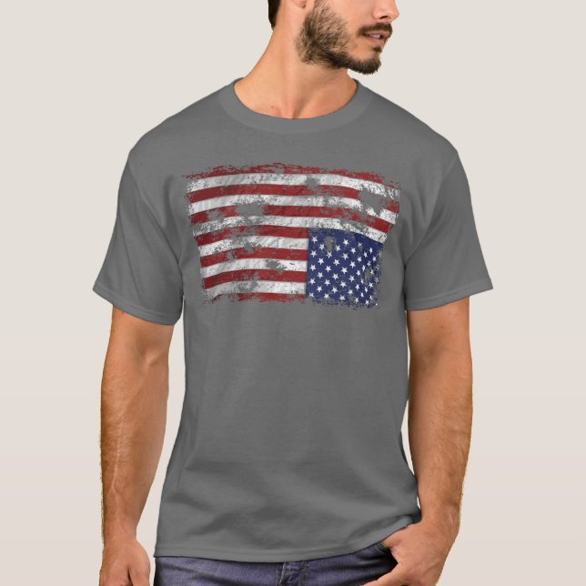 Camiseta América em sofrimento - Sinalizador de cima para b (Frente)