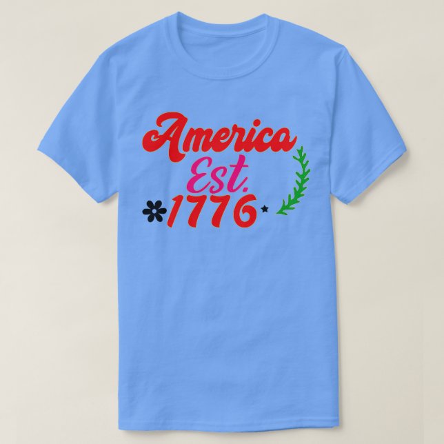 Camiseta America est 1776 4 de julho (Frente do Design)