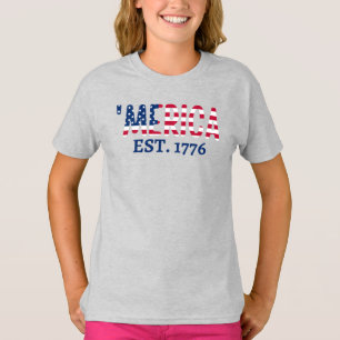 Camiseta América Est. T-Shirt Americana Patriótica 1776