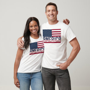 Camiseta América EUA Bandeira 4 de julho Dia da Independênc