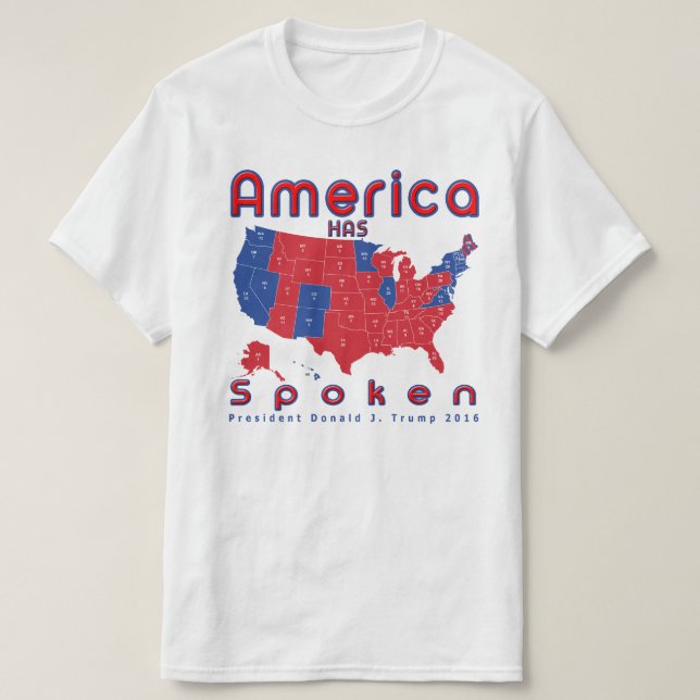 Camiseta América fala o t-shirt azul branco vermelho de (Frente do Design)