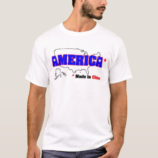 Camiseta América, feita em China