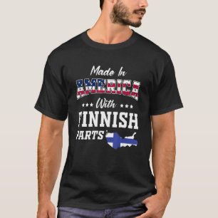 Camiseta América Finlândia Partes Finlândia Mapa EUA Bandei