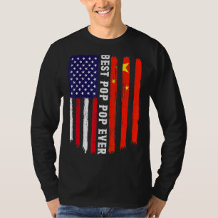 Camiseta América Flag & China Flag Best Pop Pop alguma vez