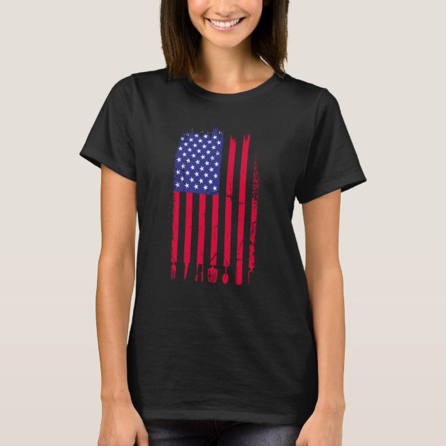 Camiseta America Flag Girll Costume Barbeque (Frente)