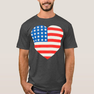 Camiseta América Flag Heart, 4 De Julho