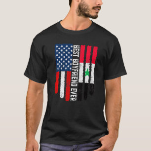 Camiseta América Flag Syria Melhor Namorado da Família Nunc
