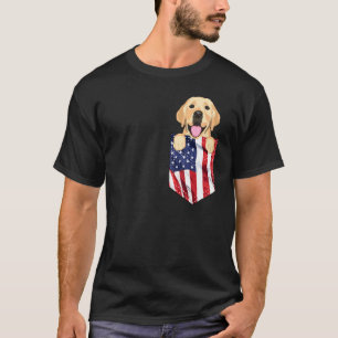 Camiseta América Flag Yellow Labrador Retriever Dog Pock