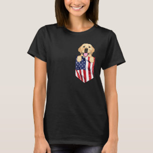 Camiseta América Flag Yellow Labrador Retriever Dog Pock