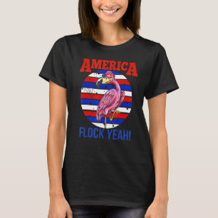 Camiseta America Flock É 4 De Julho Flamingo Us Flag Su