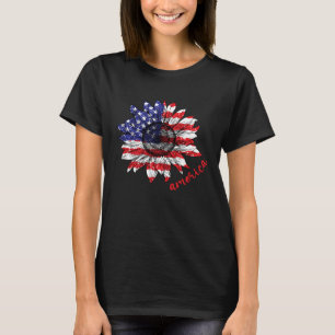 Camiseta América Girassol com bandeira dos EUA para o índio