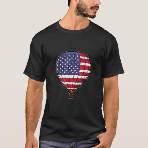 Camiseta América hot Air Balloon para 4 de julho e patrióti
