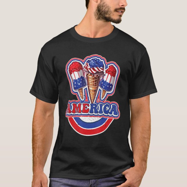 Camiseta America Ice Cream 4th Of July (Frente)