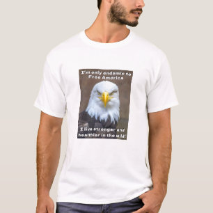 Camiseta América livre - Camisa-T (leve) de águia