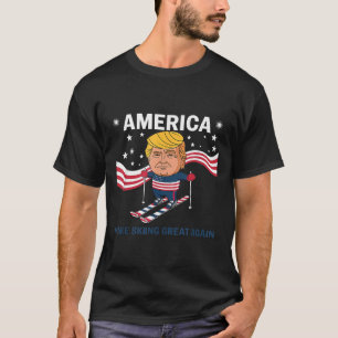 Camiseta America Make Skiing Excelente Novamente Donald Tru
