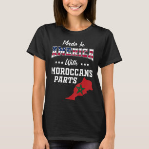 Camiseta América Marrocos Partes Marrocos Mapa EUA Bandeira