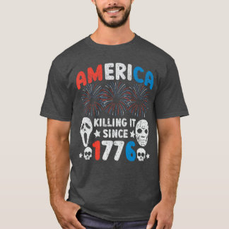 Camiseta América Matando desde 1776 Humor Patriótico Assust