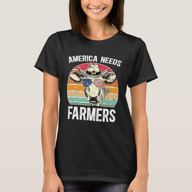 Camiseta America Needs Farmers Support Country Farming In U (Frente)