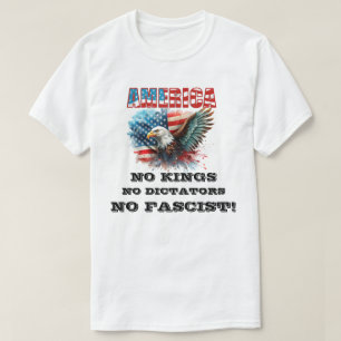 CAMISETA AMÉRICA, NENHUM REI, NENHUM DITADOR, NENHUM FASCIS