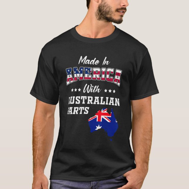 Camiseta América - Partes Australianas - Mapa EUA Flag Ro (Frente)