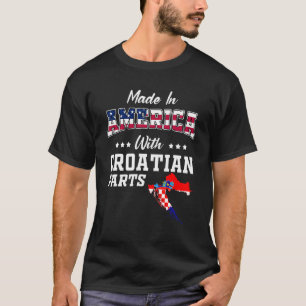 Camiseta América — Partes Croatas — Croácia Mapa EUA — Sina